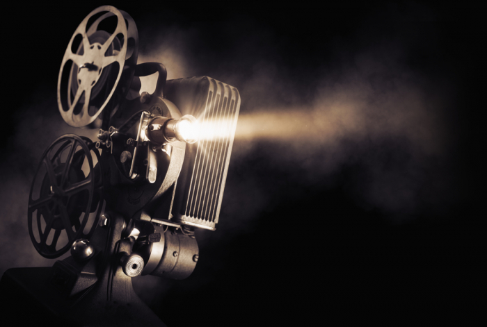 film projector with reel